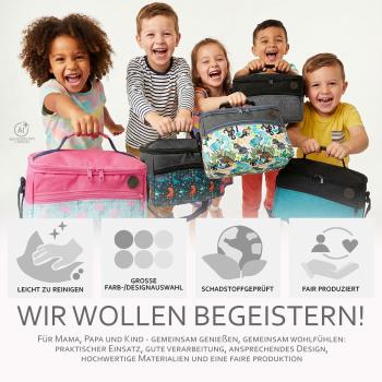 BAMBINIWELT Musikbox-Tasche für Hörwürfel z.B. Toniebox und Tigerbox Touch, verstellbare Innenfächer, Netzfach für Zubehör GROSS